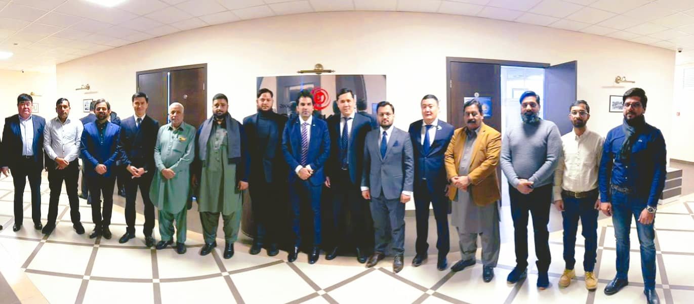 The #delegation of Gujrat Chamber of Commerce and Industry to #Kazakhstan under the Presidency of Mr. Sikander Ishfaq Razi #President GtCCI and Mr Muhammad Masoom Qamar #Vice_President GtCCI attended a meeting session at the office of Social and Business Corporation Shymkent in #Shymkent city.