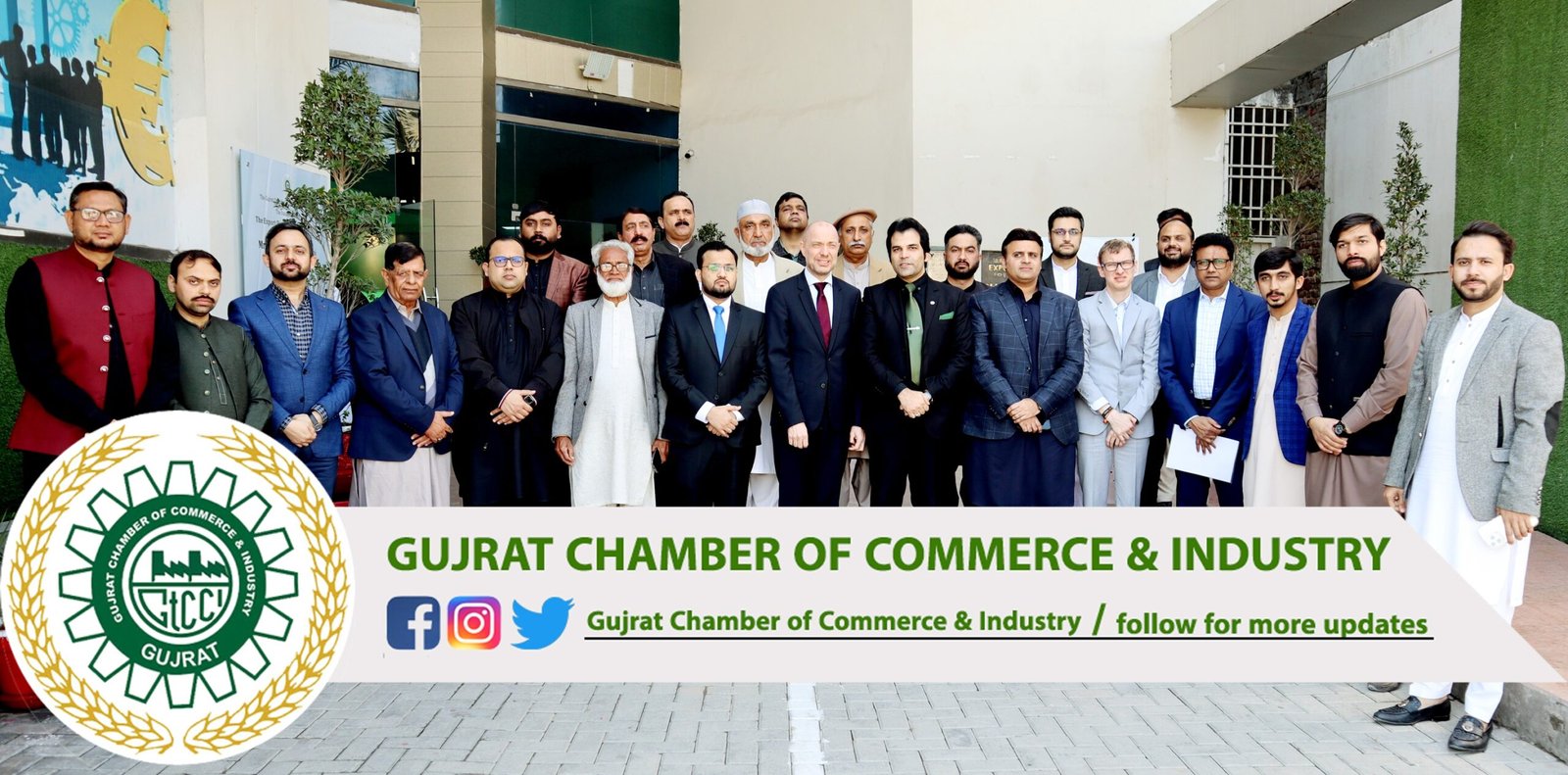 H.E Mr. Jakob Linulf #Ambassador of #Denmark to #Pakistan visited Gujrat Chamber of Commerce & Industry and had a meeting with Business Community of Gujrat under the Presidency of Mr. Sikander Ishfaq Razi #President and Mr. Masoom Qamar #Vice_President.